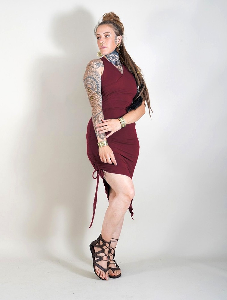 Toonzshop Deepti Asymmetric Dress Klänning Dam Wine | AGLSY-9540