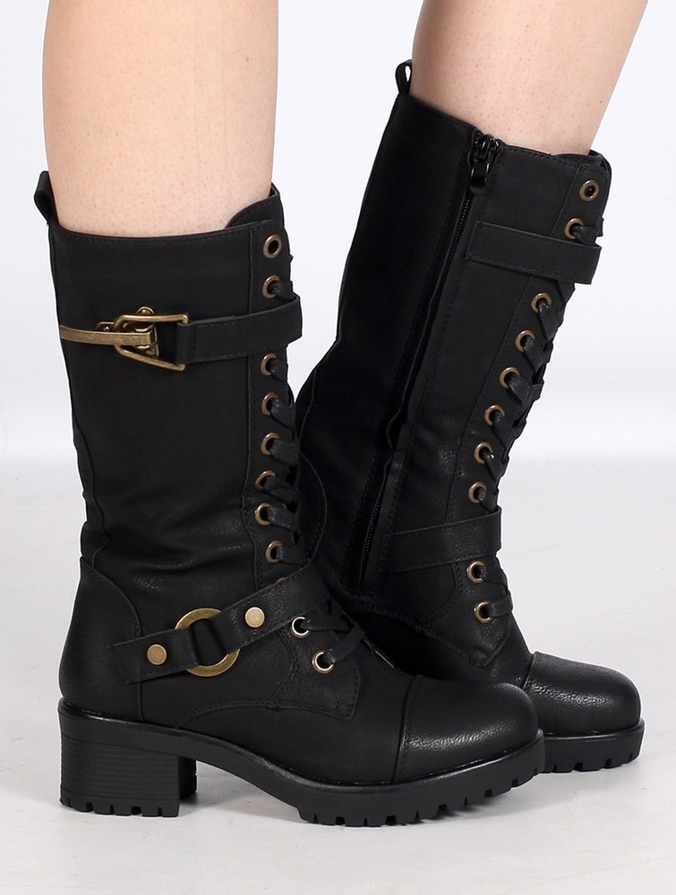 Toonzshop Dezba High Boots Stövlar Dam Svarta Guld | NVFTG-0943