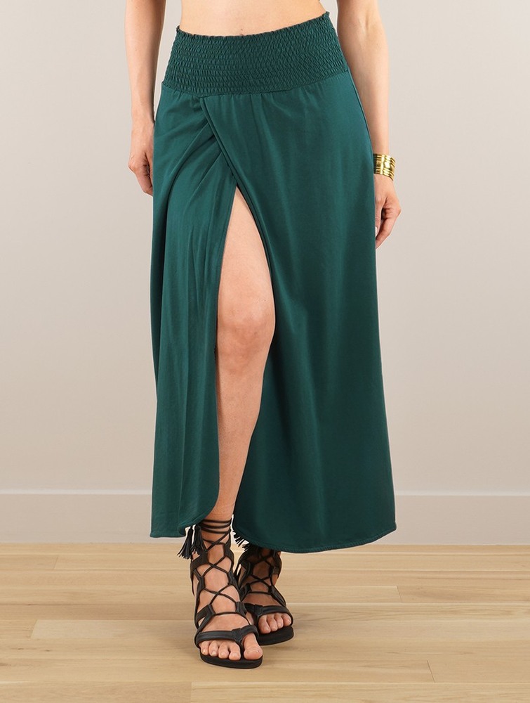 Toonzshop Dune Wrap Long Skirt Kjol Dam Emerald | GONRU-2348