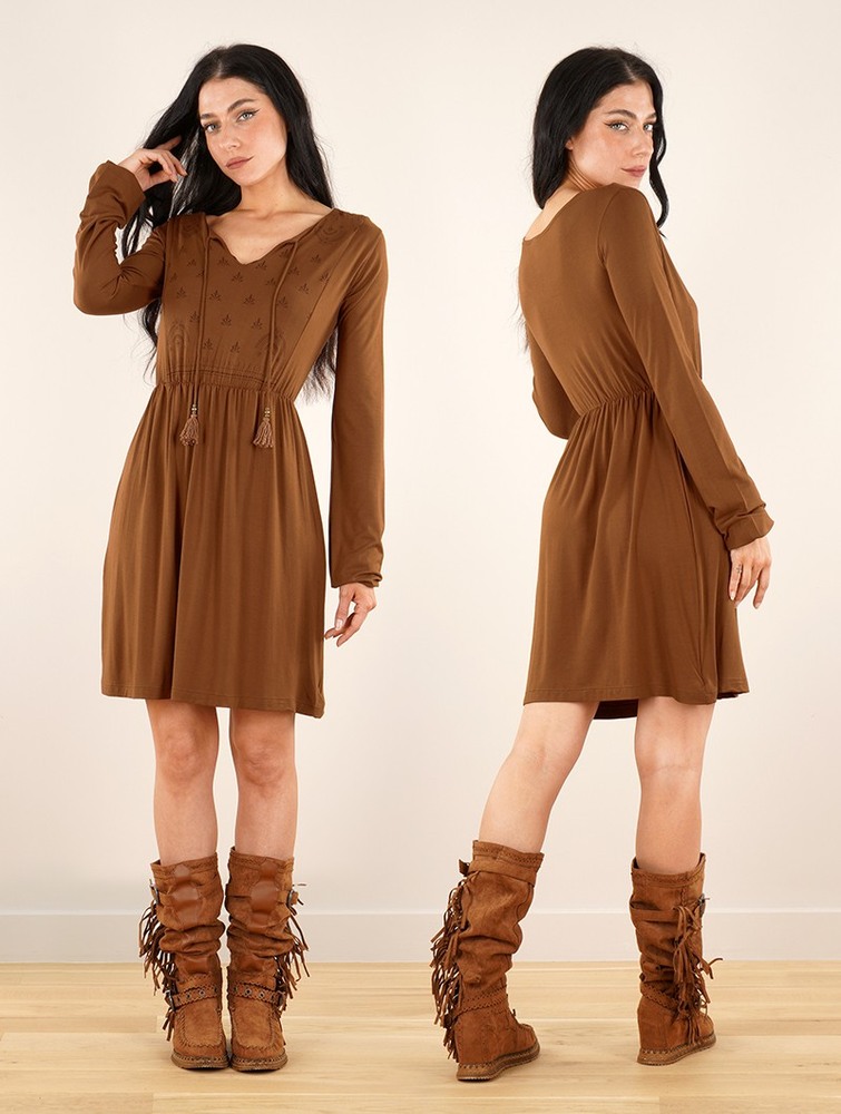 Toonzshop Eireen Long Sleeve Dress Klänning Dam Rusty | OLDBR-9720