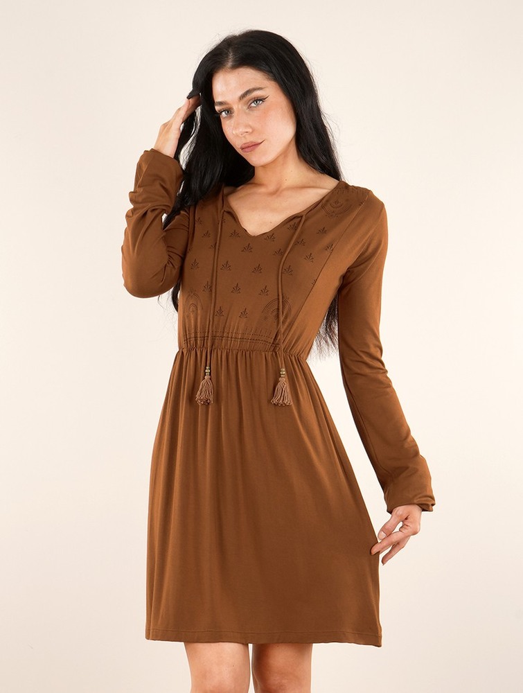 Toonzshop Eireen Long Sleeve Dress Klänning Dam Rusty | OLDBR-9720