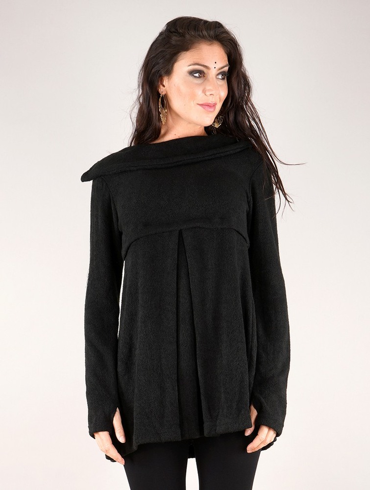 Toonzshop Ekantika Tunic Pullover Pullover Dam Svarta | XUZRP-1562