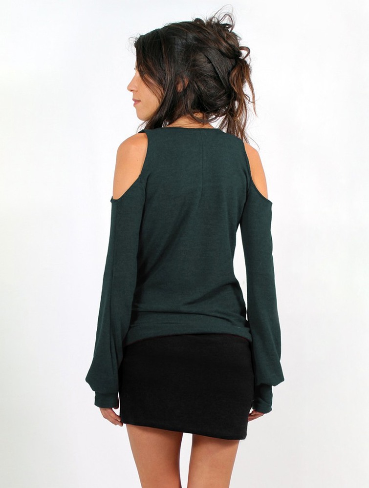 Toonzshop Elixir Bare Shoulder Pullover Pullover Dam Teal | QZBLV-7381