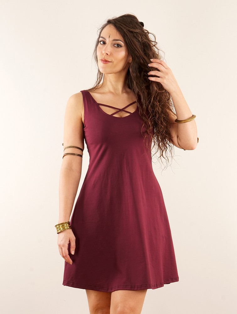 Toonzshop Full Moon Reversible Dress Klänning Dam Wine | CTABR-2675