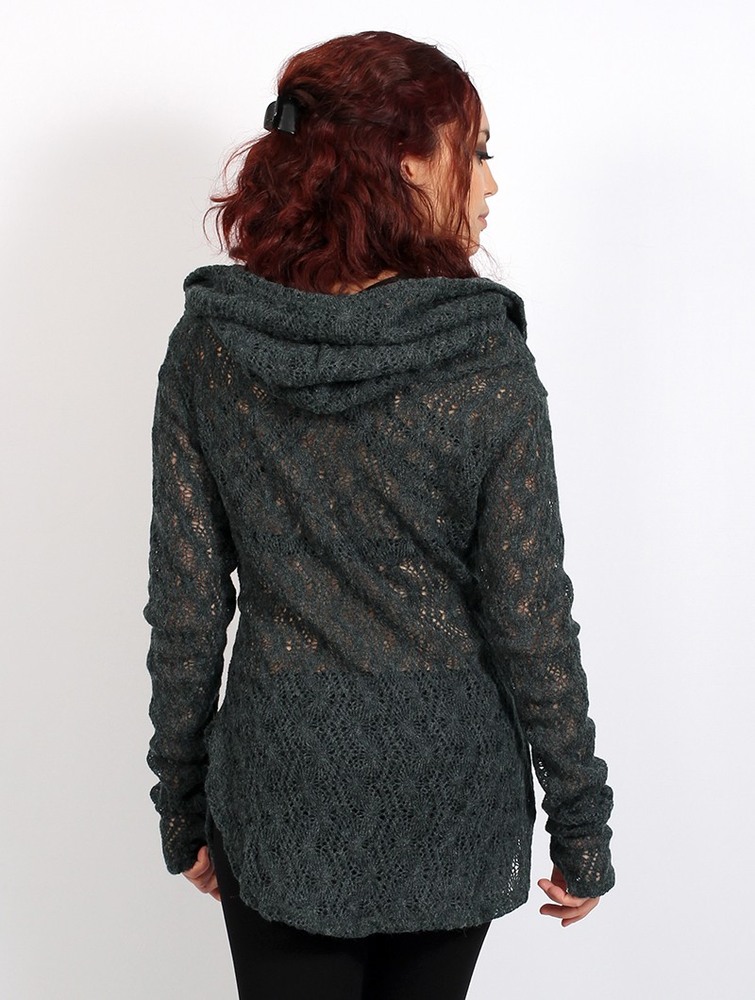 Toonzshop Hookäa Crochet Sweater Tröja Dam Grå | DFJVA-1402