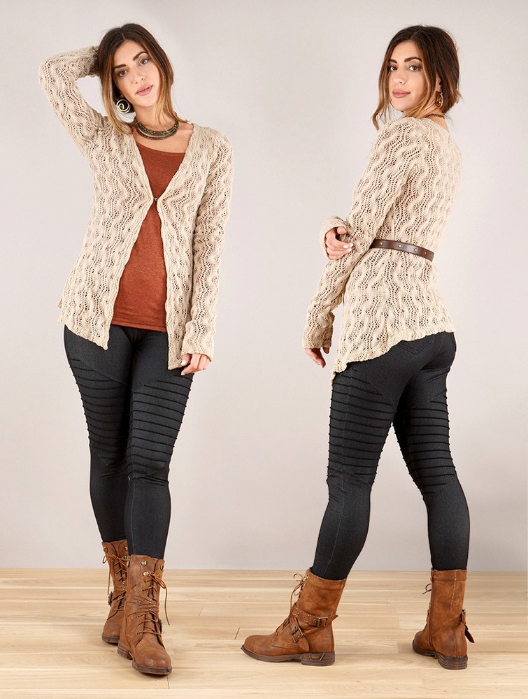 Toonzshop Idrïss Crochet Cardigan Kofta Dam Beige | IWSGP-3914