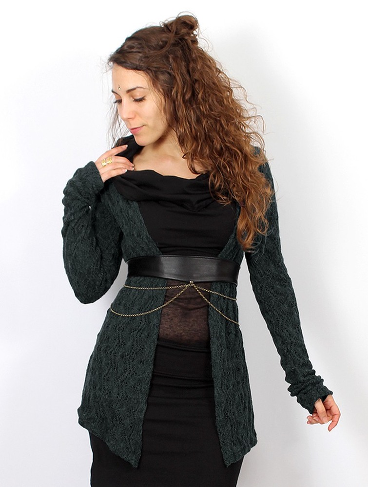 Toonzshop Idrïss Crochet Cardigan Kofta Dam Grå | EUNIB-1360