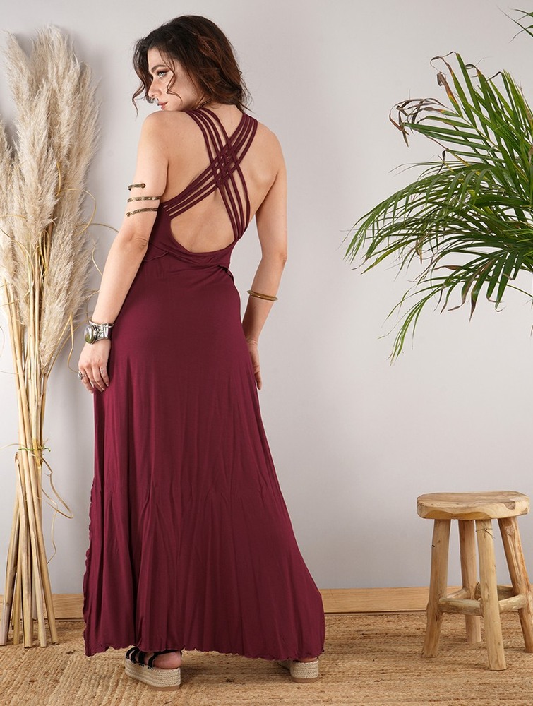 Toonzshop Ikshana Long Dress Klänning Dam Wine | PSBAK-3279