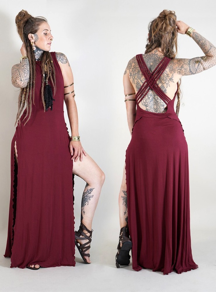 Toonzshop Ikshana Long Dress Klänning Dam Wine | PSBAK-3279