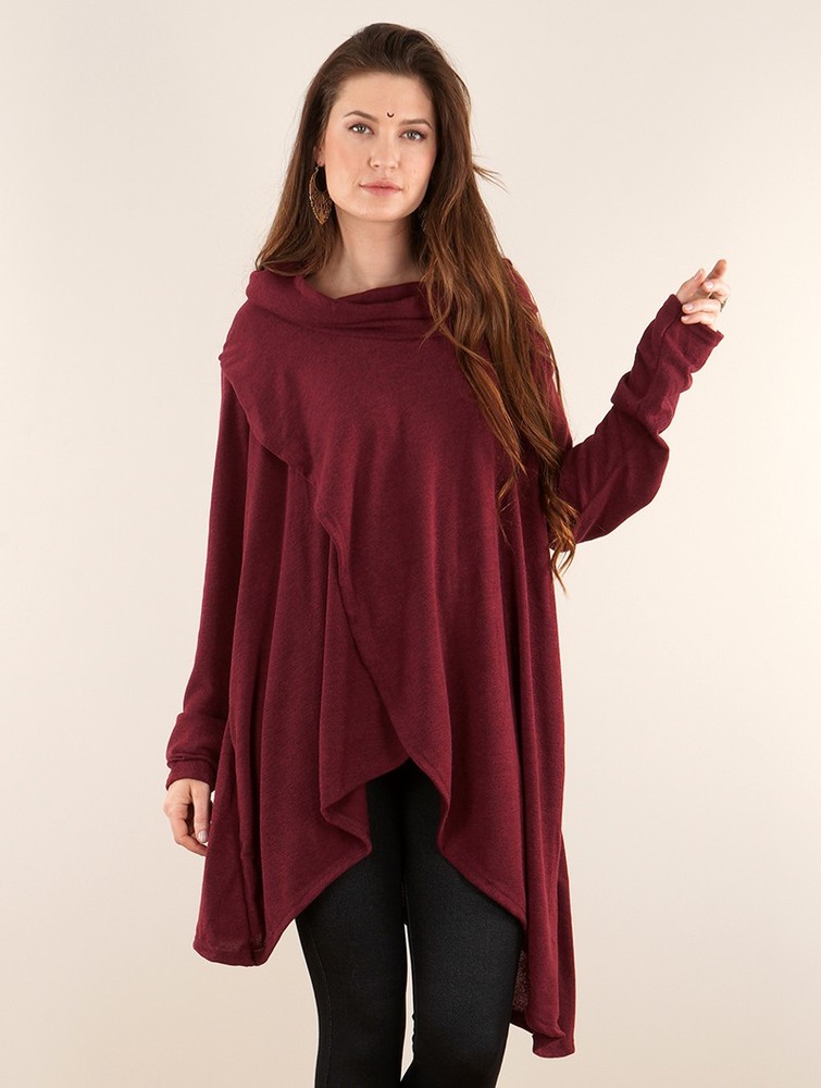 Toonzshop Inika Poncho Pullover Pullover Dam Wine | KTOEG-5740