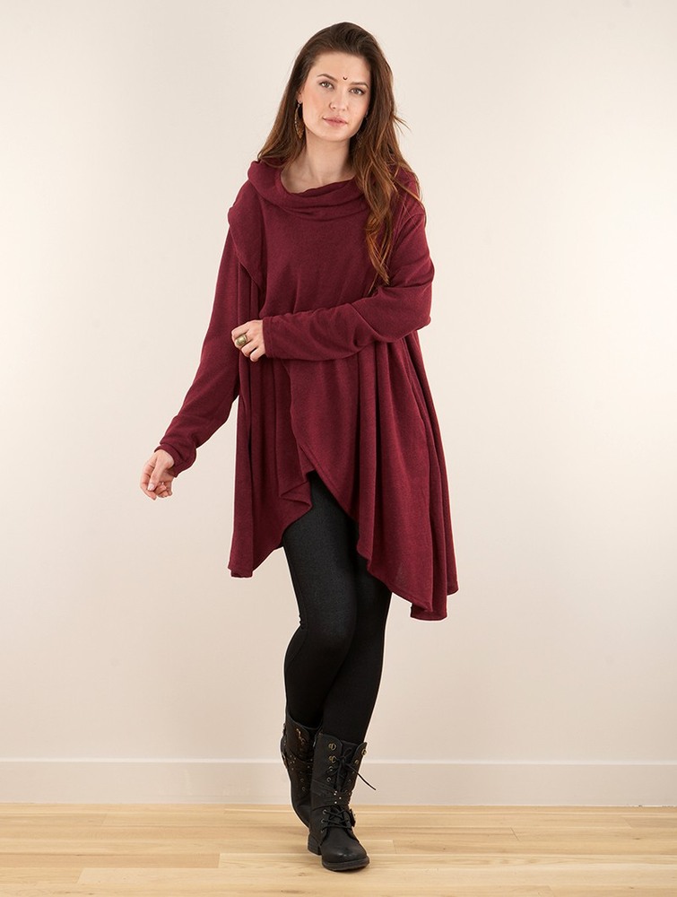 Toonzshop Inika Poncho Pullover Pullover Dam Wine | KTOEG-5740