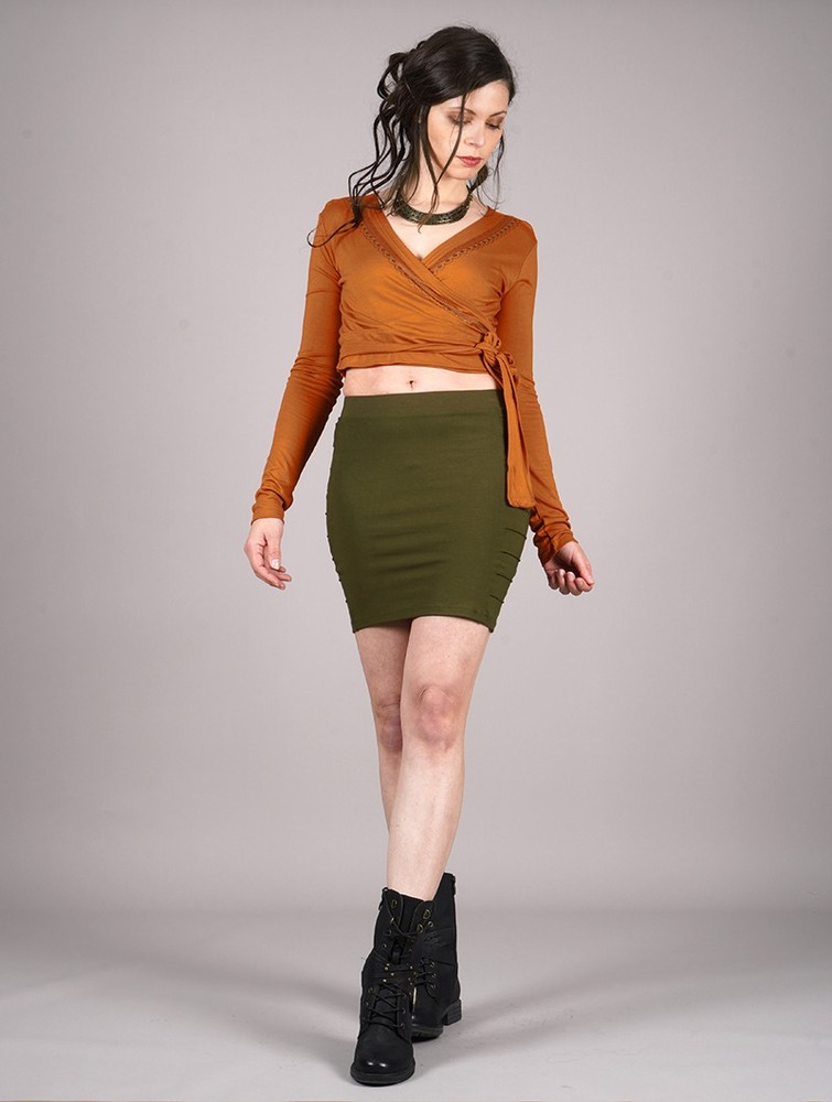 Toonzshop Irwaen Indie Long Sleeved Crop Top Blast Dam Rusty | QWATL-4591