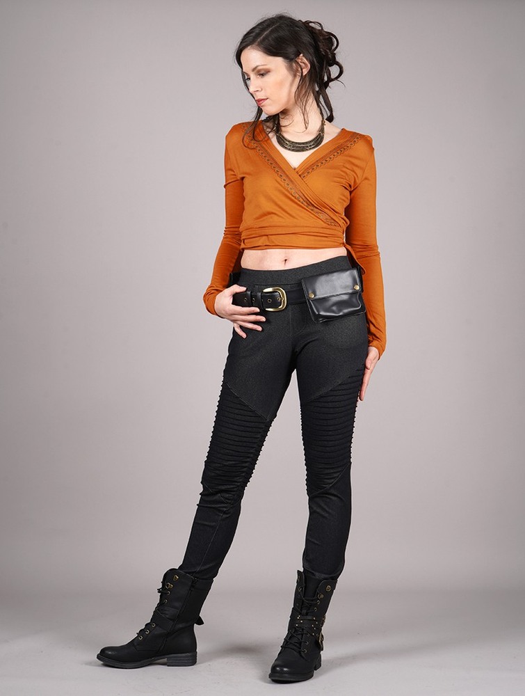 Toonzshop Irwaen Indie Long Sleeved Crop Top Blast Dam Rusty | QWATL-4591