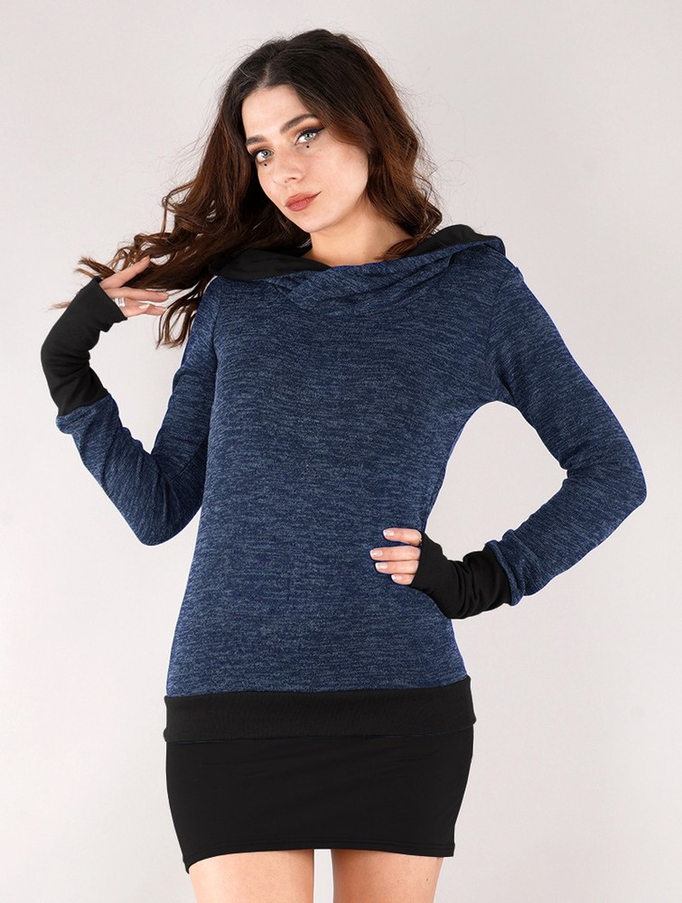 Toonzshop Janjira Pullover Pullover Dam Blå Svarta | LQFPI-9023