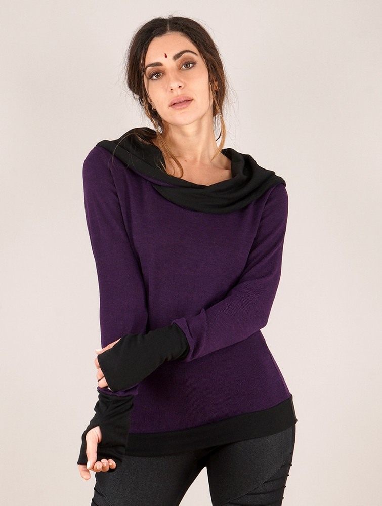 Toonzshop Janjira Pullover Pullover Dam Lila Svarta | NYAKP-2351