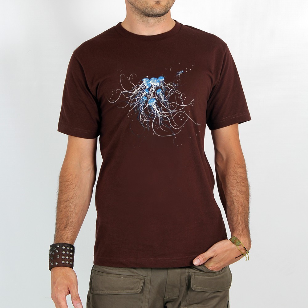 Toonzshop Jellyfish Printed Short Sleeve T-shirt T-Shirt Herr Bruna | UZIRO-7495