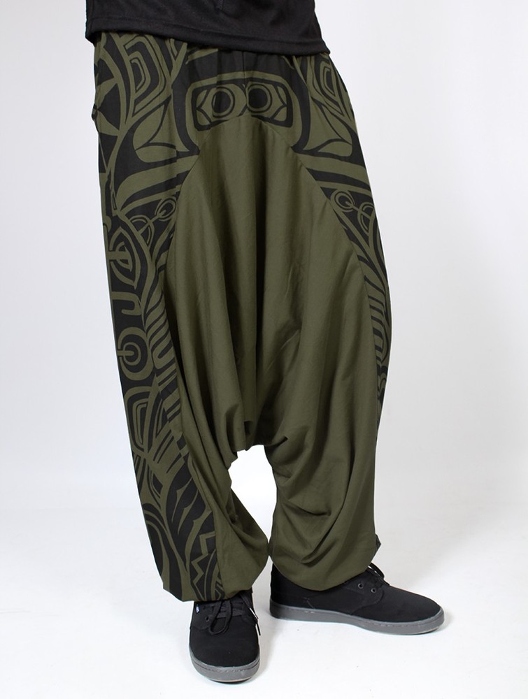 Toonzshop Jinn Aladin Haida Gender Neutral Harem Pants Byxor Herr Ljusgröna Svarta | TXVUN-7825