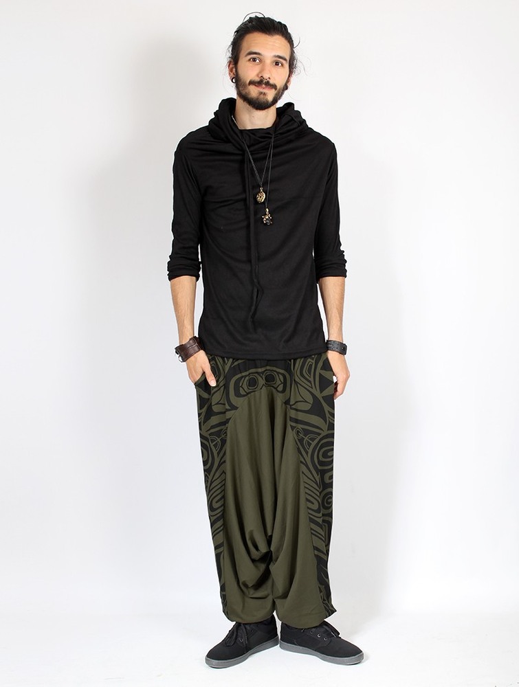 Toonzshop Jinn Aladin Haida Gender Neutral Harem Pants Byxor Herr Ljusgröna Svarta | TXVUN-7825