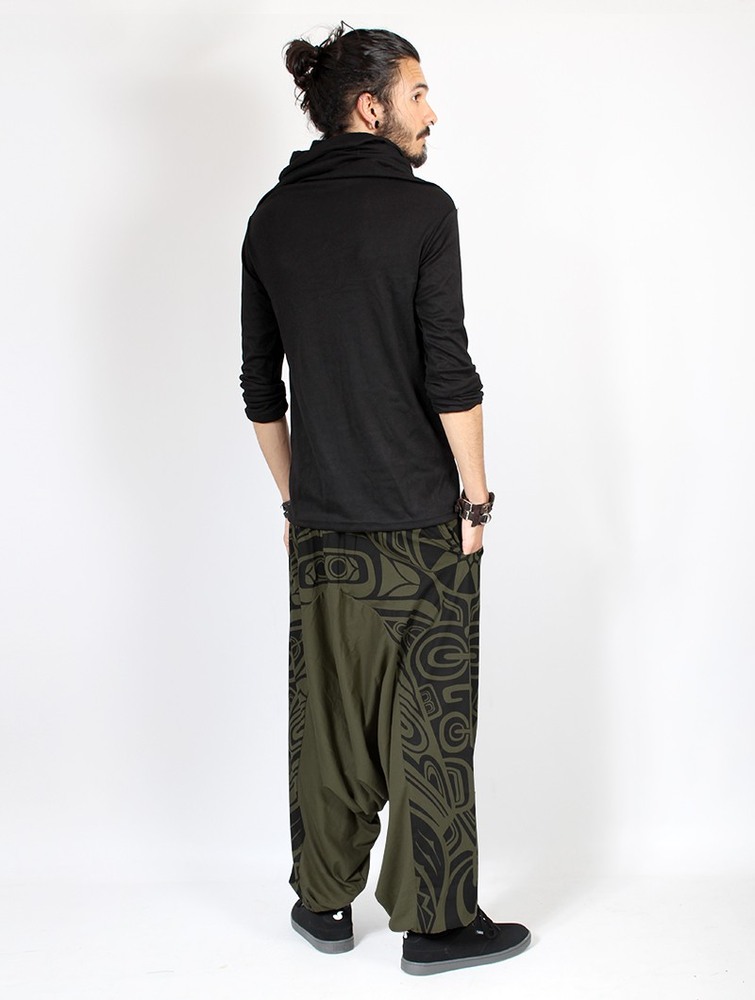 Toonzshop Jinn Aladin Haida Gender Neutral Harem Pants Byxor Herr Ljusgröna Svarta | TXVUN-7825