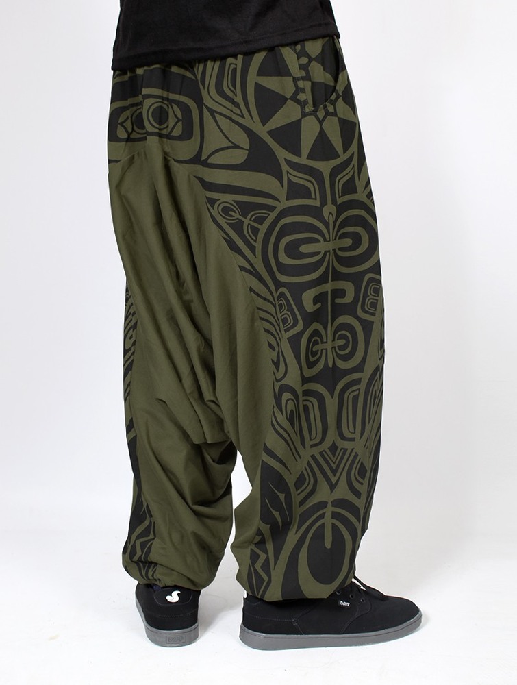 Toonzshop Jinn Aladin Haida Gender Neutral Harem Pants Byxor Herr Ljusgröna Svarta | TXVUN-7825