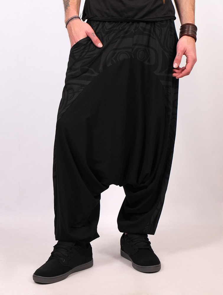 Toonzshop Jinn Aladin Haida Gender Neutral Harem Pants Byxor Herr Svarta Grå | KJCWU-2973