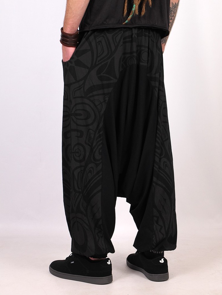 Toonzshop Jinn Aladin Haida Gender Neutral Harem Pants Byxor Herr Svarta Grå | KJCWU-2973