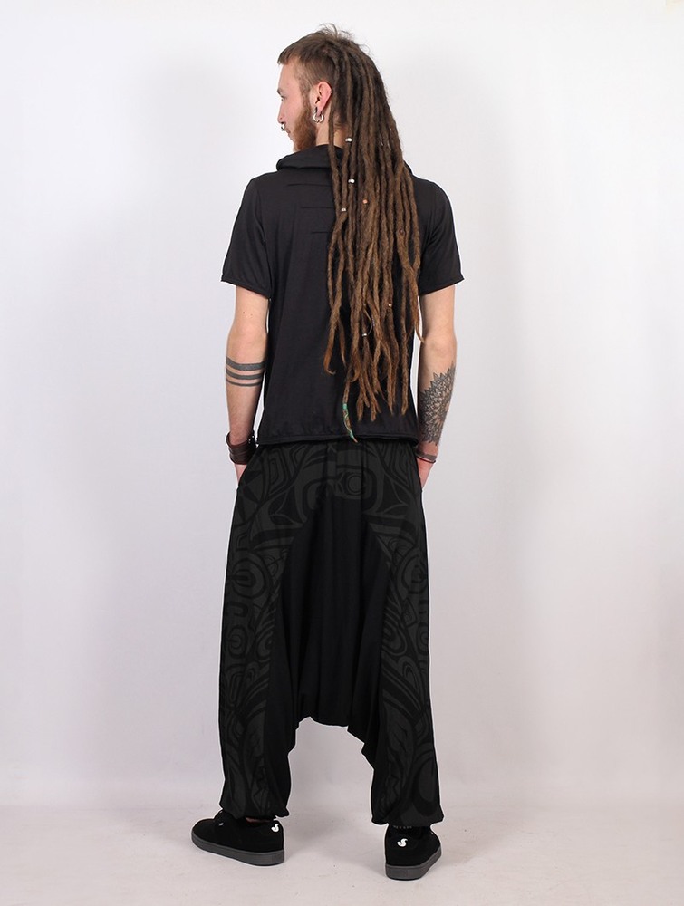 Toonzshop Jinn Aladin Haida Gender Neutral Harem Pants Byxor Herr Svarta Grå | KJCWU-2973