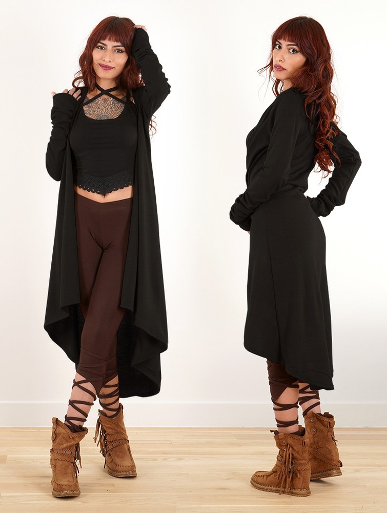 Toonzshop Kalyäam Long Cardigan Kofta Dam Svarta | TNULM-9031