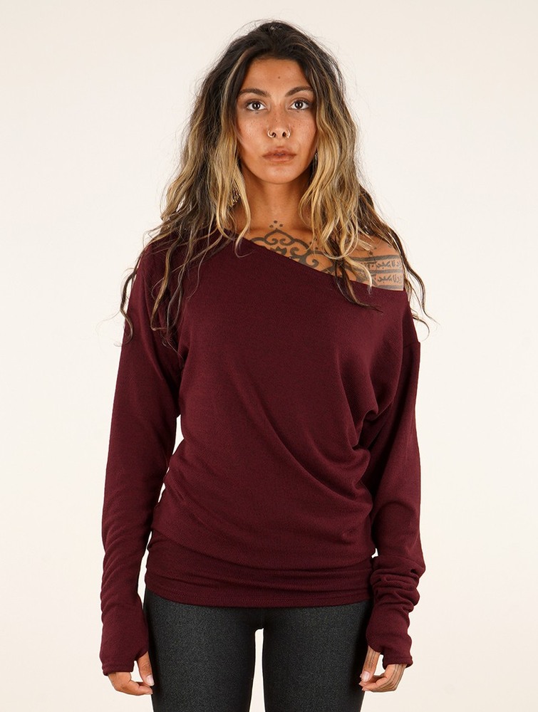 Toonzshop Kayäaz Batwing Sleeve Sweater Tröja Dam Wine | JAOGU-7401