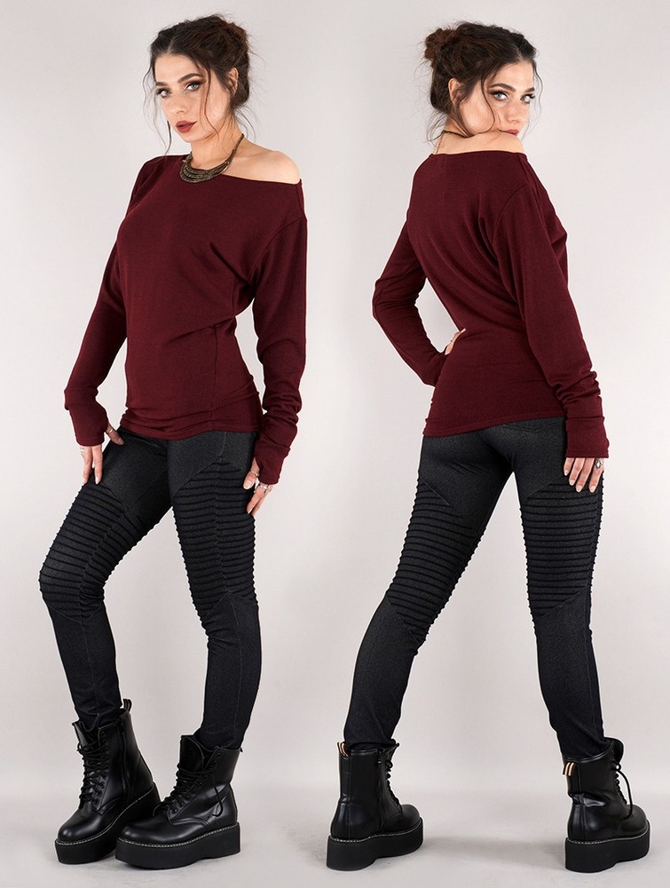 Toonzshop Kayäaz Batwing Sleeve Sweater Tröja Dam Wine | JAOGU-7401