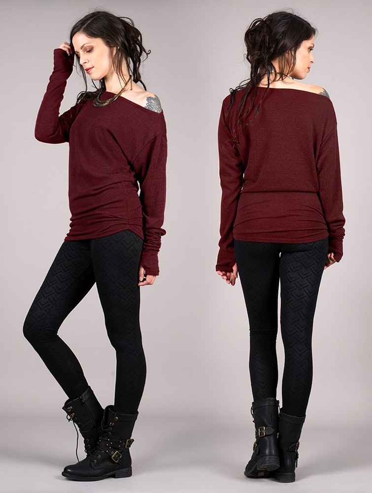 Toonzshop Kayäaz Batwing Sleeve Sweater Tröja Dam Wine | JAOGU-7401