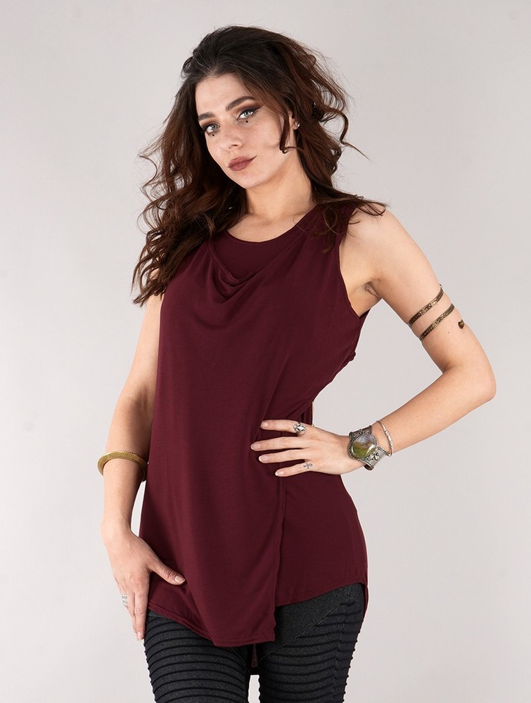 Toonzshop Leigha Loose Sleeveless Top Blast Dam Wine | XMHPZ-4769