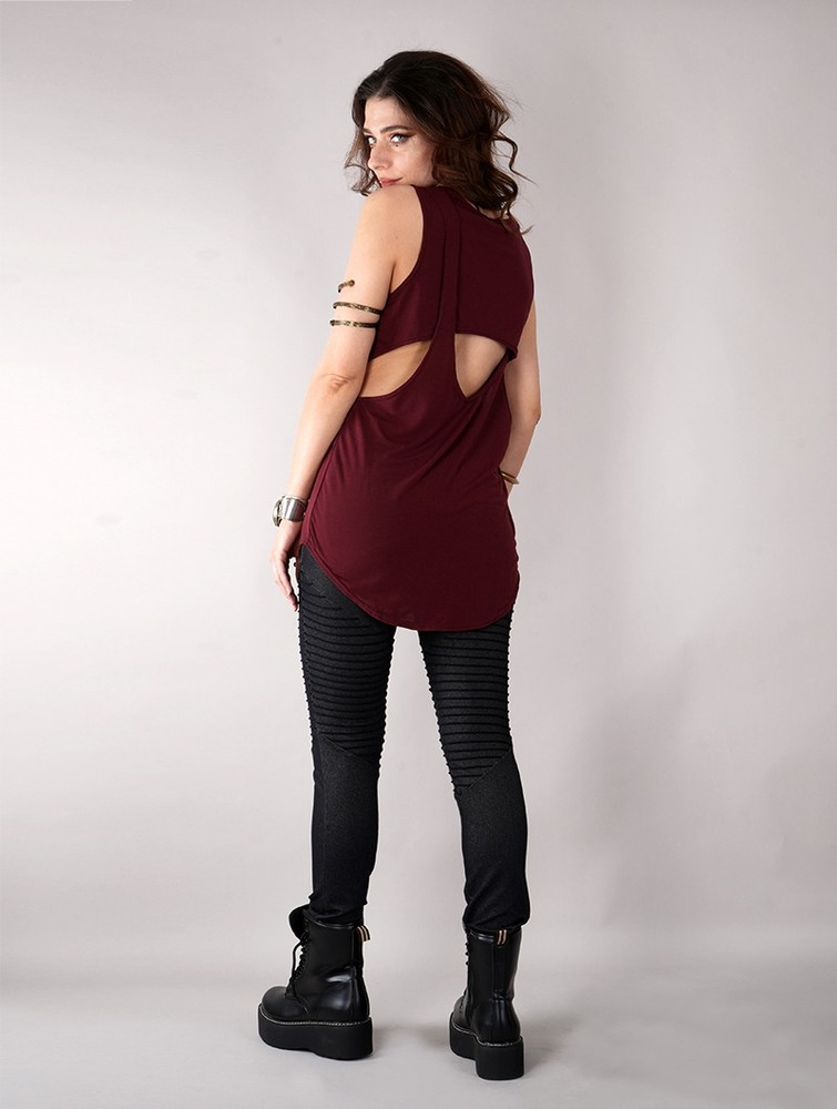 Toonzshop Leigha Loose Sleeveless Top Blast Dam Wine | XMHPZ-4769