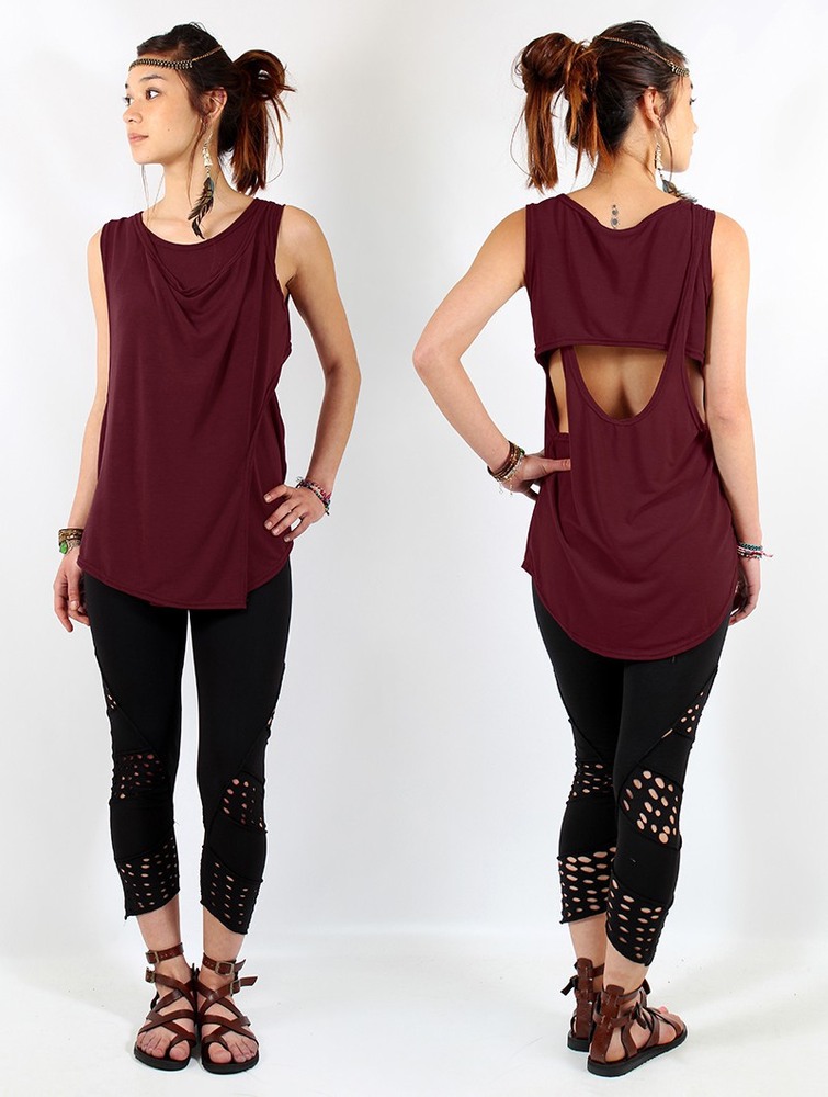 Toonzshop Leigha Loose Sleeveless Top Blast Dam Wine | XMHPZ-4769