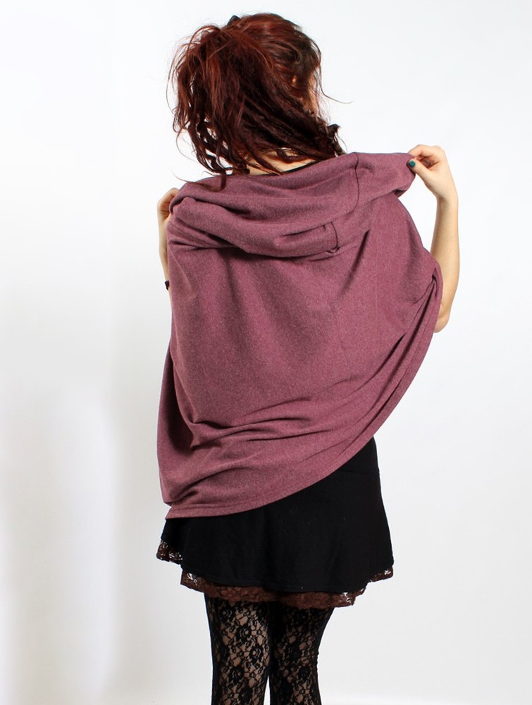 Toonzshop Magik Hooded Cape Ponchos Dam Wine | KAFZP-5412