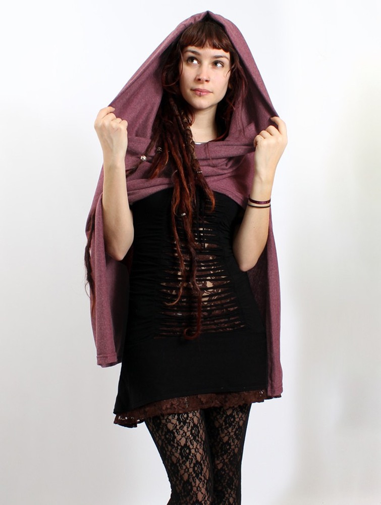 Toonzshop Magik Hooded Cape Ponchos Dam Wine | KAFZP-5412