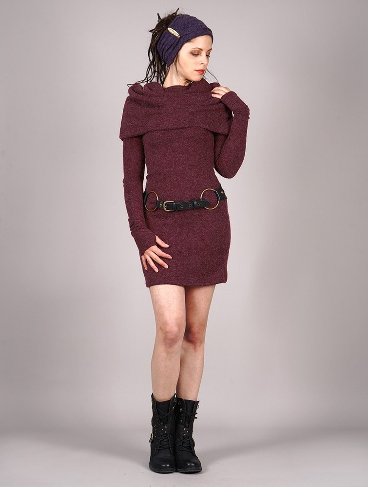 Toonzshop Mantra Sweater Dress Klänning Dam Mottled wine | IJDWN-6389