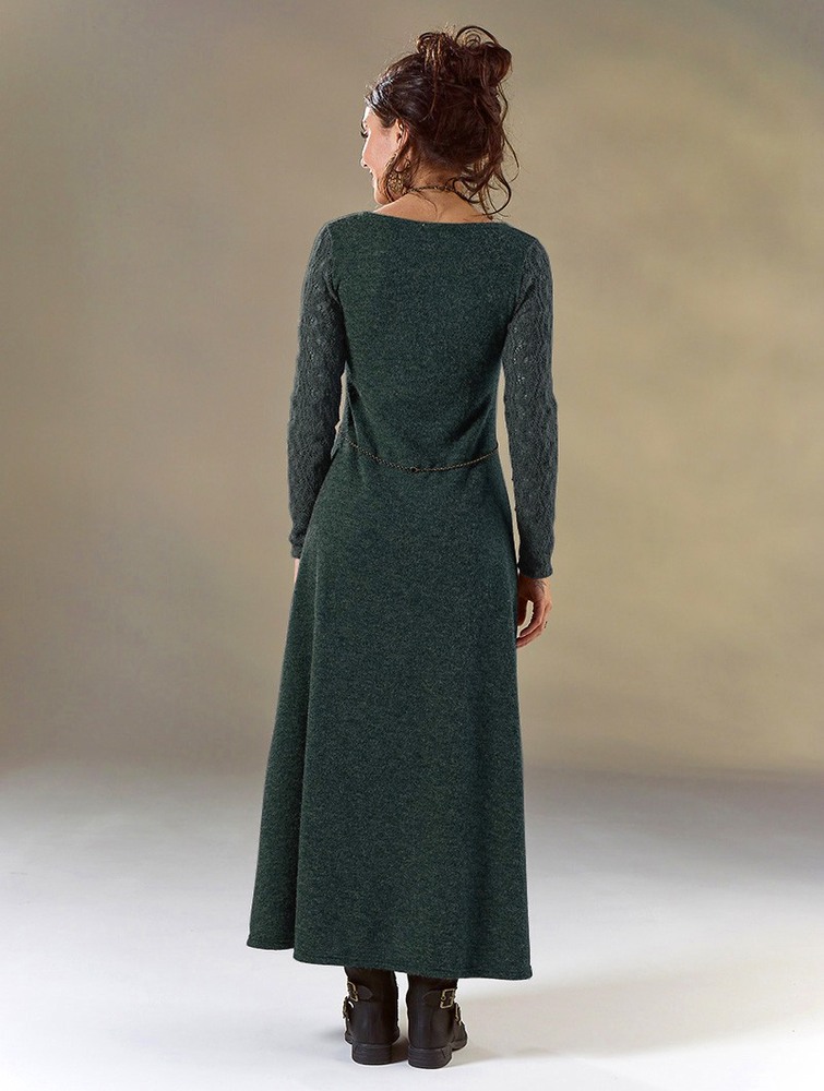 Toonzshop Melisandre Crochet Long Sleeve Long Sweater Dress Klänning Dam Blå | XMHYD-0597