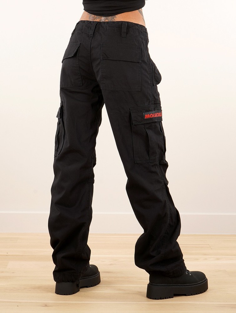 Toonzshop Molecule Gender Neutral Baggy Cargo Pants Byxor Dam Svarta | BMNEU-3819