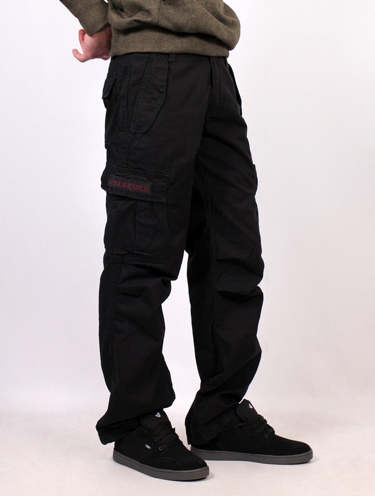 Toonzshop Molecule Gender Neutral Baggy Cargo Pants Byxor Dam Svarta | BMNEU-3819