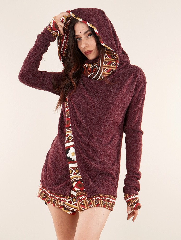 Toonzshop Namkha Lima Cardigan Kofta Dam Wine | GIULZ-3026