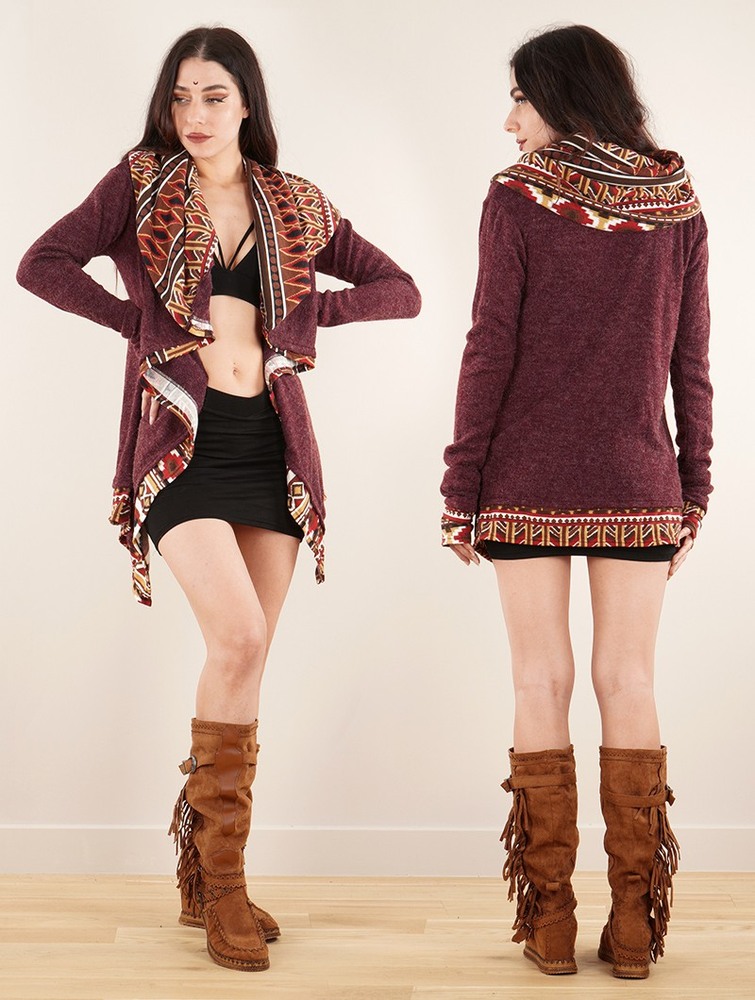 Toonzshop Namkha Lima Cardigan Kofta Dam Wine | GIULZ-3026