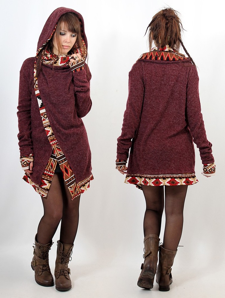 Toonzshop Namkha Lima Cardigan Kofta Dam Wine | GIULZ-3026