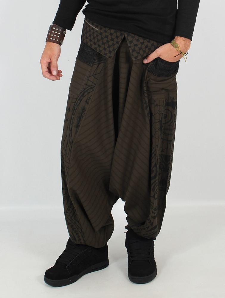 Toonzshop Necka Gender Neutral Harem Pants Byxor Herr Gröna | SAODV-9543