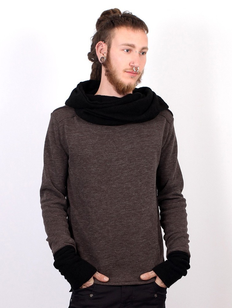 Toonzshop Nemöo Big Collar Hooded Sweater Tröja Herr Bruna | SOJKB-8752