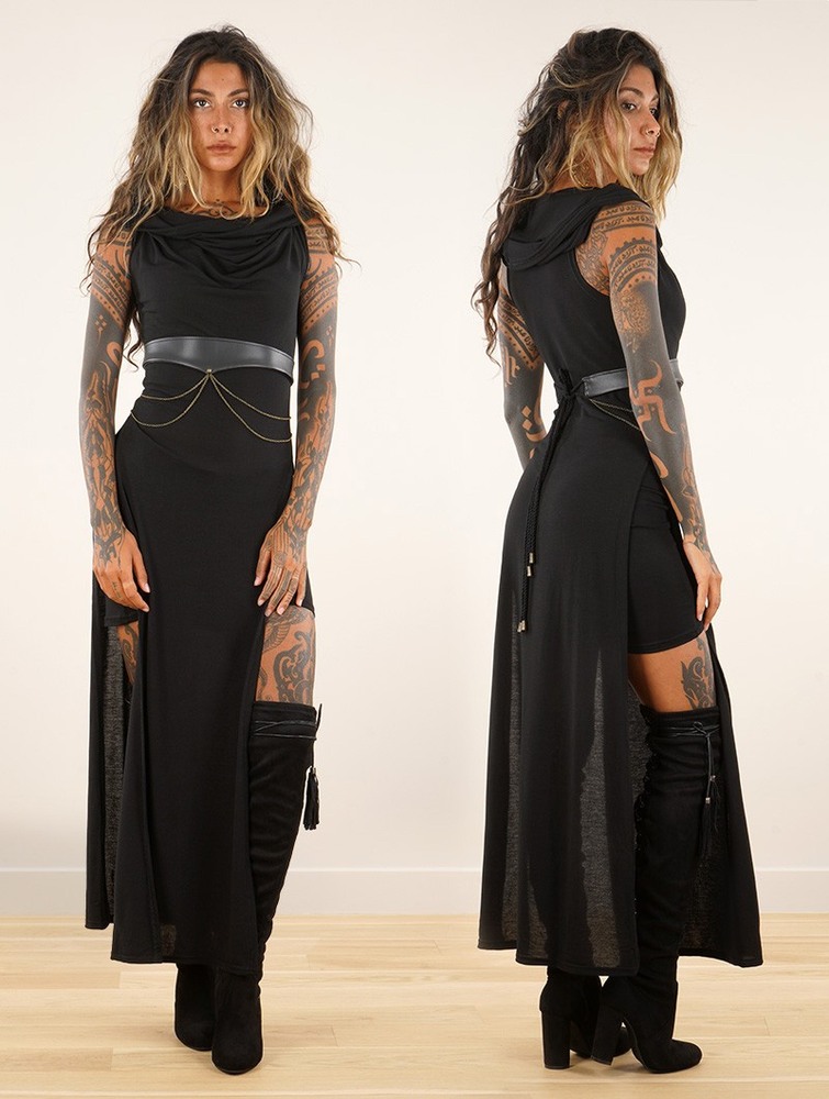 Toonzshop Nephilim Long Slit Dress Klänning Dam Svarta | VBNSH-6470