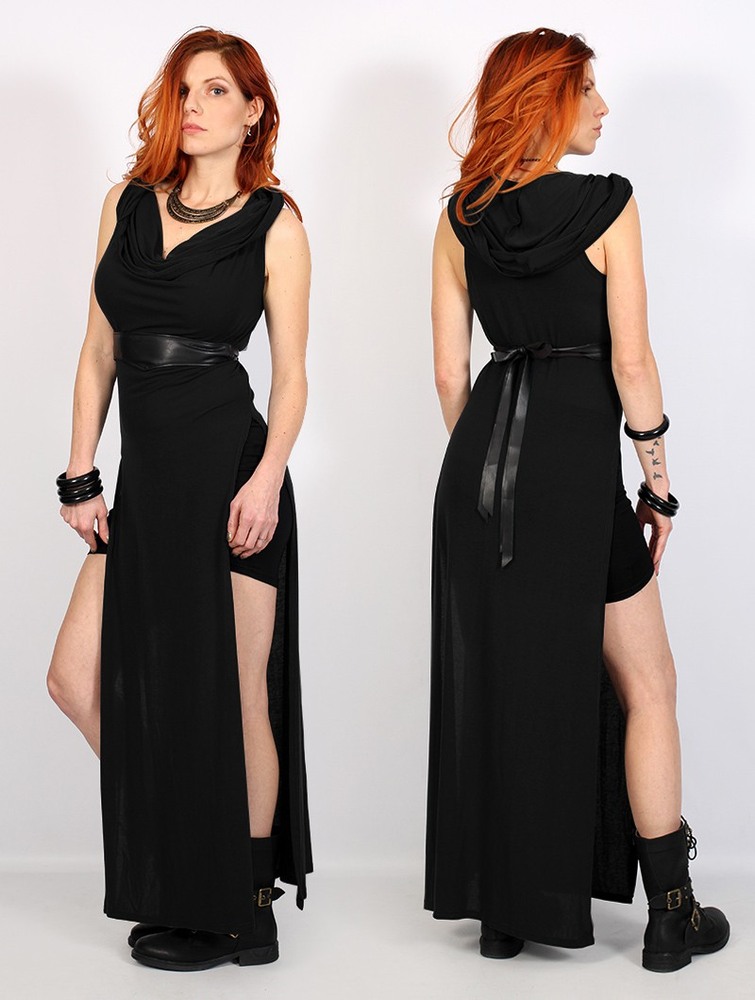 Toonzshop Nephilim Long Slit Dress Klänning Dam Svarta | VBNSH-6470