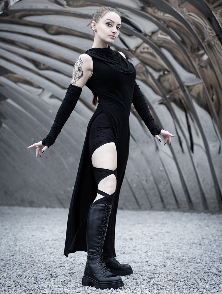 Toonzshop Nephilim Long Slit Dress Klänning Dam Svarta | VBNSH-6470