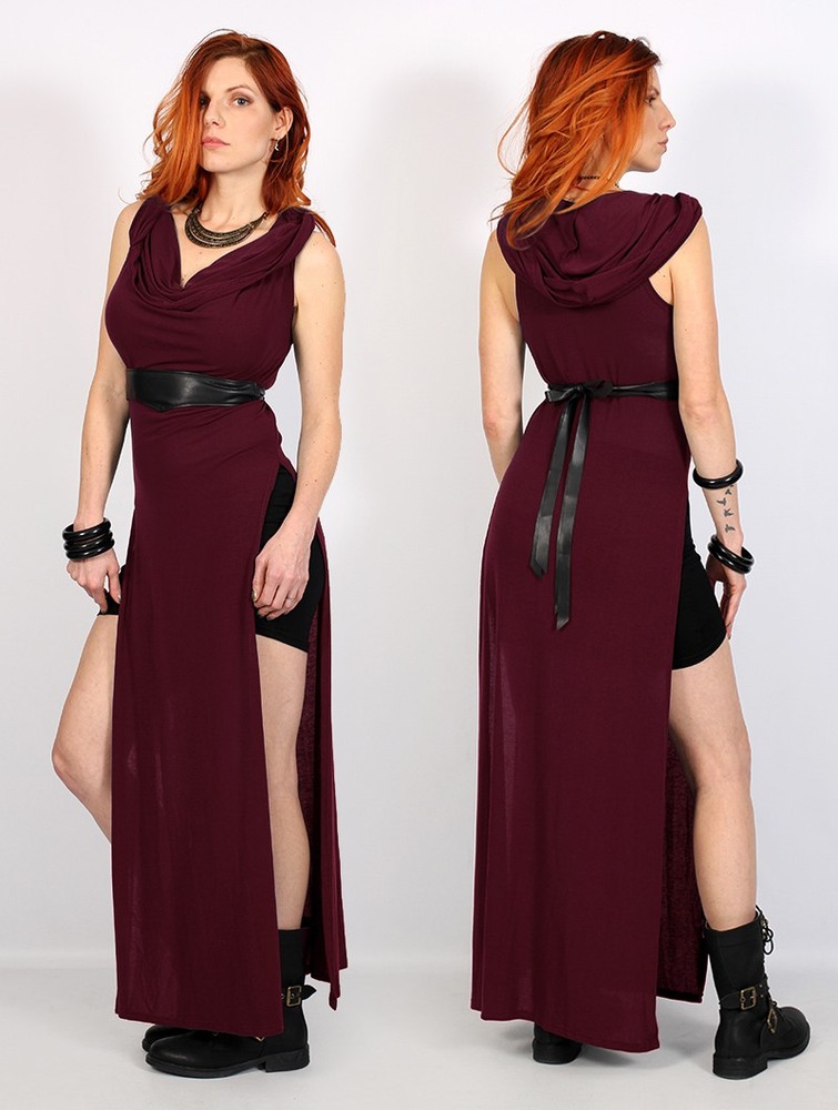 Toonzshop Nephilim Long Slit Dress Klänning Dam Wine | OEVJH-5213