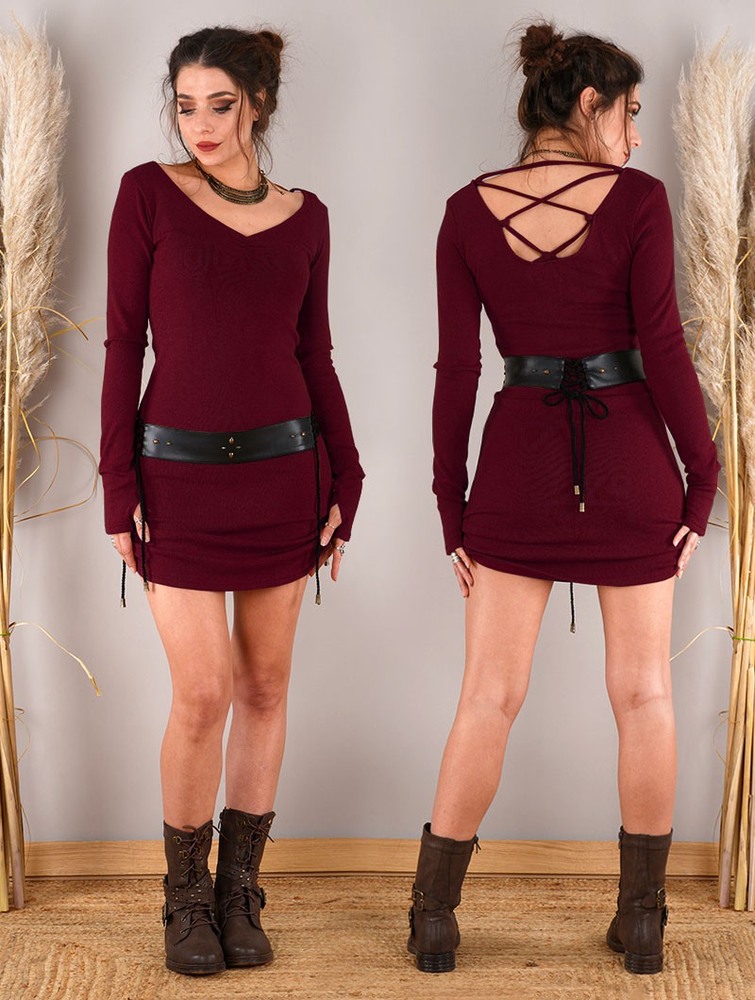 Toonzshop Nikkäa Sweater Dress Klänning Dam Wine | PEYQM-0697